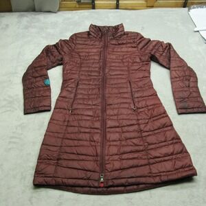 Patagonia Fiona Down Jacket Womens Small Brown Quilted Insulated Full Zip Puffer
